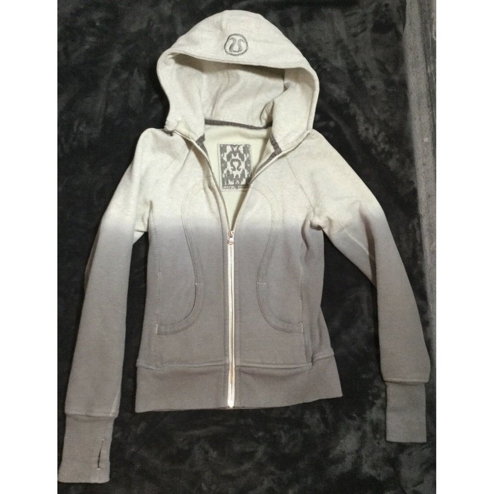 Lululemon Women’s Gray Ombre Dip Dye Jacket Scuba Hoodie Special Edition 4
